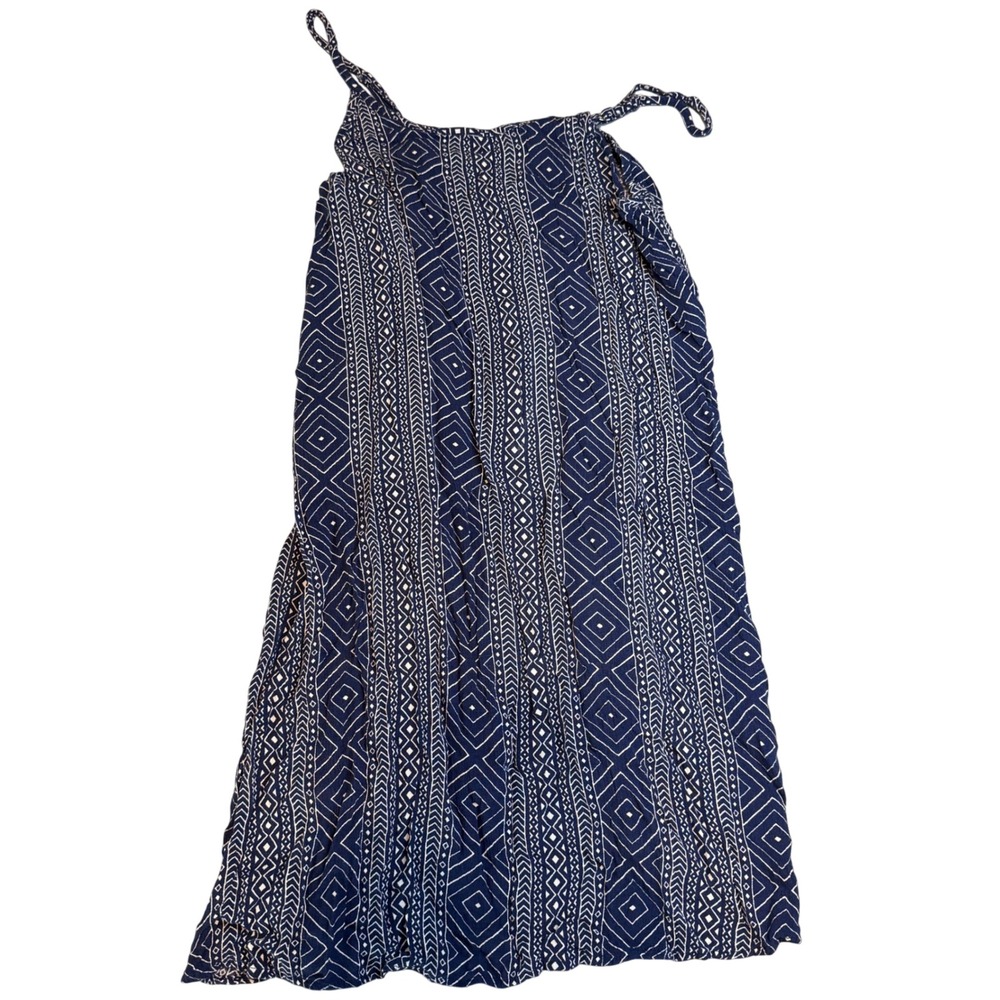 Body Glove Blue White Geometric Print Rayon Beach Cover Up Dress Large BG5198
